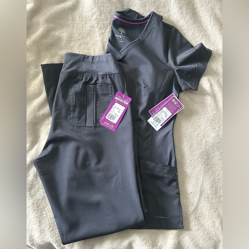 Gray Healing Hands Scrubs